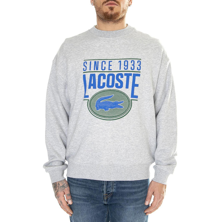Sweatshirt CCA Grey - Felpa Girocollo Uomo Grigia SH7349-CCA  LACOSTE 