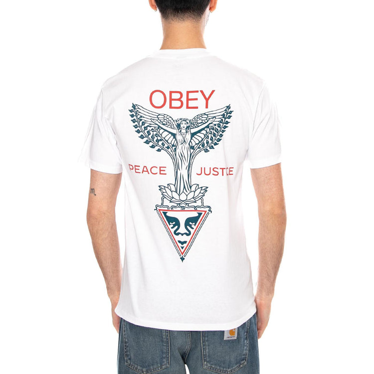 OBEY NOUVEAU ANGEL TEE WHITE - Maglietta Girocollo Uomo Bianca 165264299 WHT OBEY 