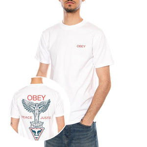 OBEY NOUVEAU ANGEL TEE WHITE - Maglietta Girocollo Uomo Bianca 165264299 WHT OBEY 
