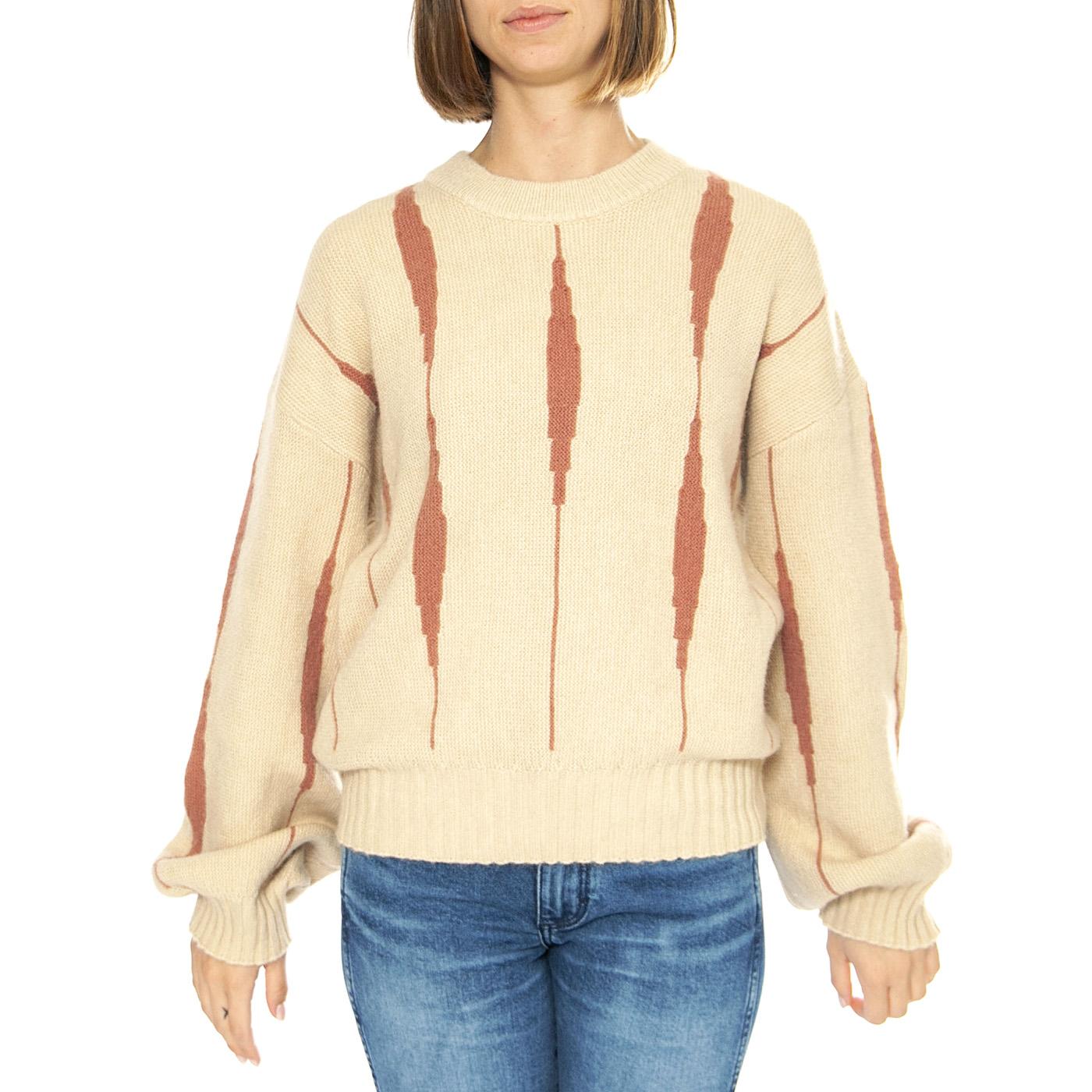 Jersey Jacquard Lineas Rosa - Maglione Donna Multicolore 43W/10613 . WILD PONY 