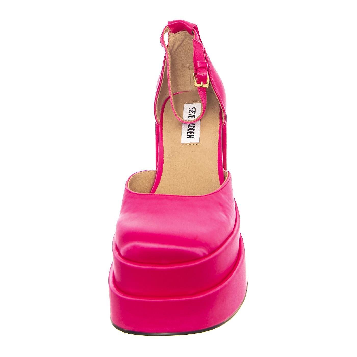 CHARLIZE PNK SATIN - Sandali con Tacco Quadrato e Plateau Donna Rosa SM-CHAR28S1PNK . STEVE MADDEN 