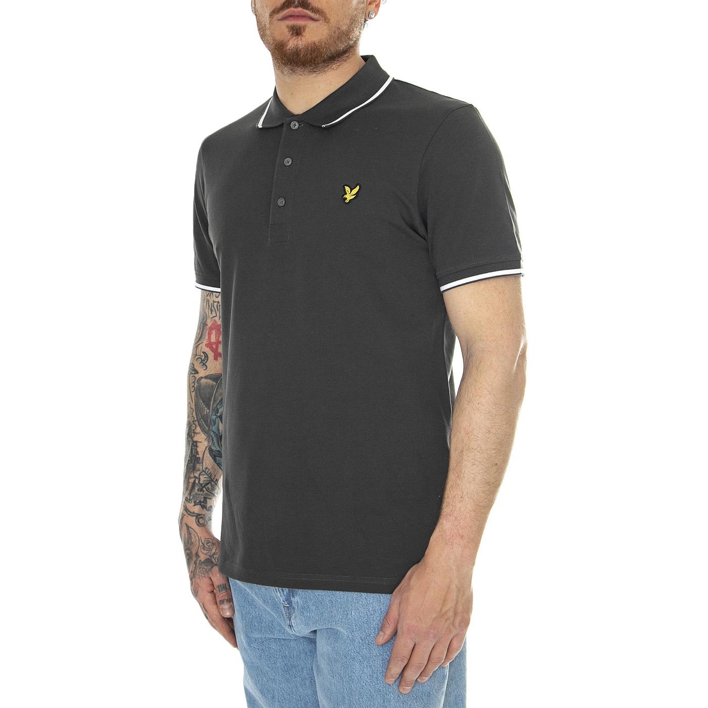 Tipped Polo Shirt Gun Metal / White - Polo Uomo Grigia SP1524VOG-X168  LYLE & SCOTT 