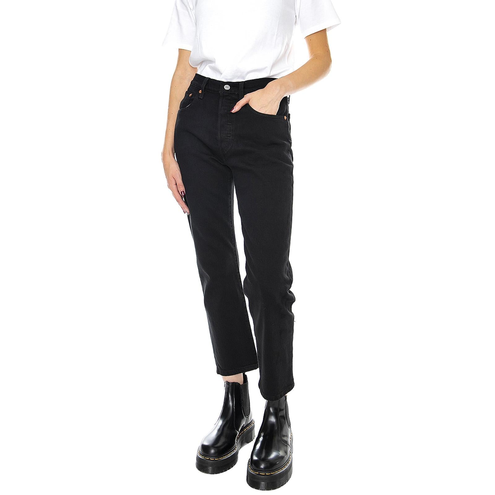 501 Crop Denim Jeans - Denim Jeans Donna Neri / Black Heart 36200-0085  LEVIS 