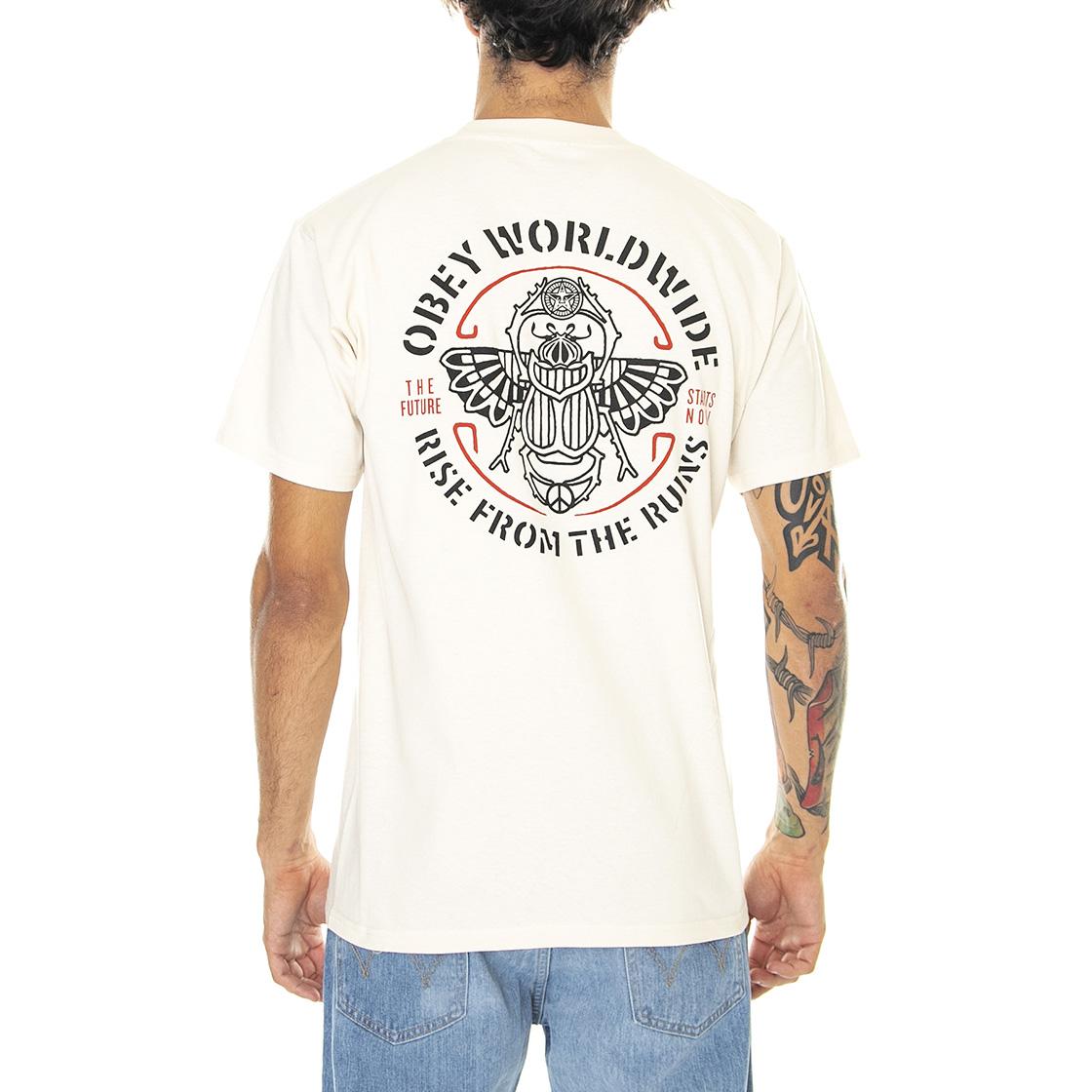 Obey Beetle Classic Classic Tee Cream - Maglietta Girocollo Uomo Beige 165263226-CRM  OBEY 