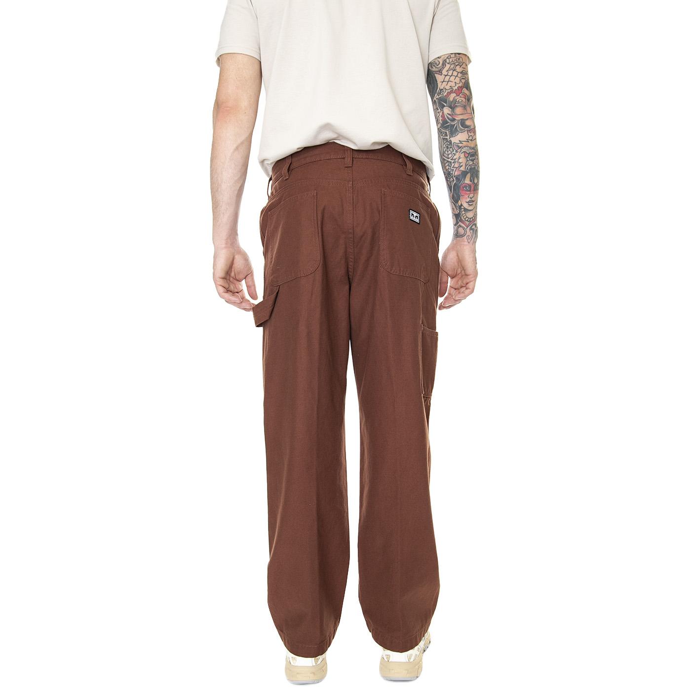 Big Timer Double Knee Carpenter Pant Sepia - Pantaloni Uomo Marroni 142020211-SEP  OBEY 