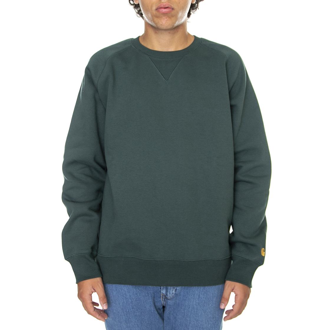 Chase Sweat Juniper / Gold - Felpa Girocollo Uomo Verde I026383-0XXXX  CARHARTT WIP 