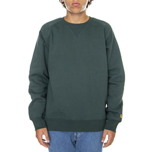 Chase Sweat Juniper / Gold - Felpa Girocollo Uomo Verde I026383-0XXXX  CARHARTT WIP 