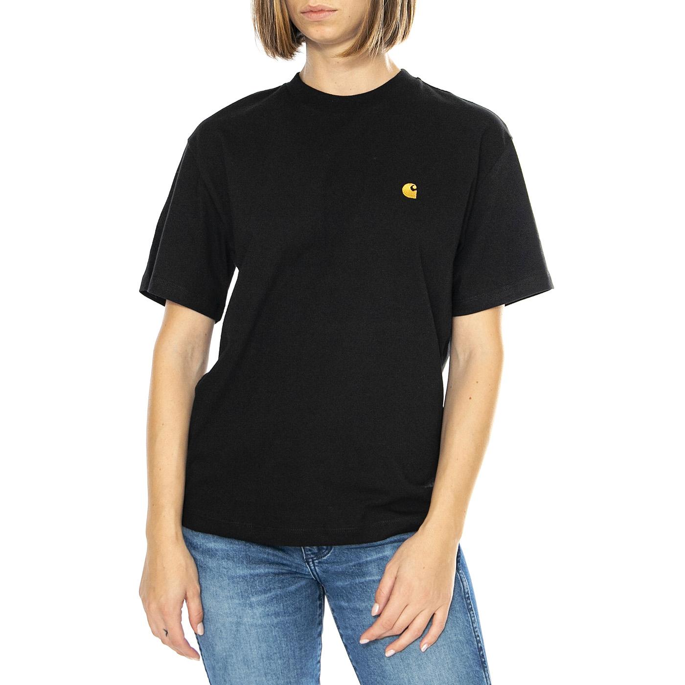 W' S/S Chase T-Shirt Black / Gold - Maglietta Girocollo Donna Nera I033045.00FXX  CARHARTT WIP 