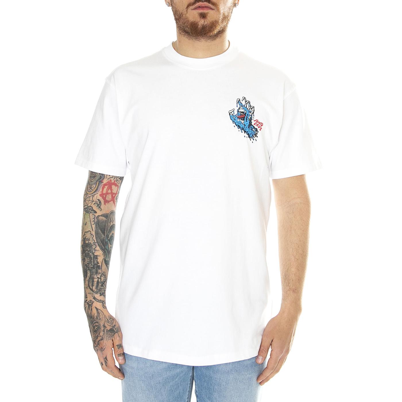 Melting Hand White - Maglietta Girocollo Uomo Bianca SCA-TEE-10803  SANTA CRUZ 