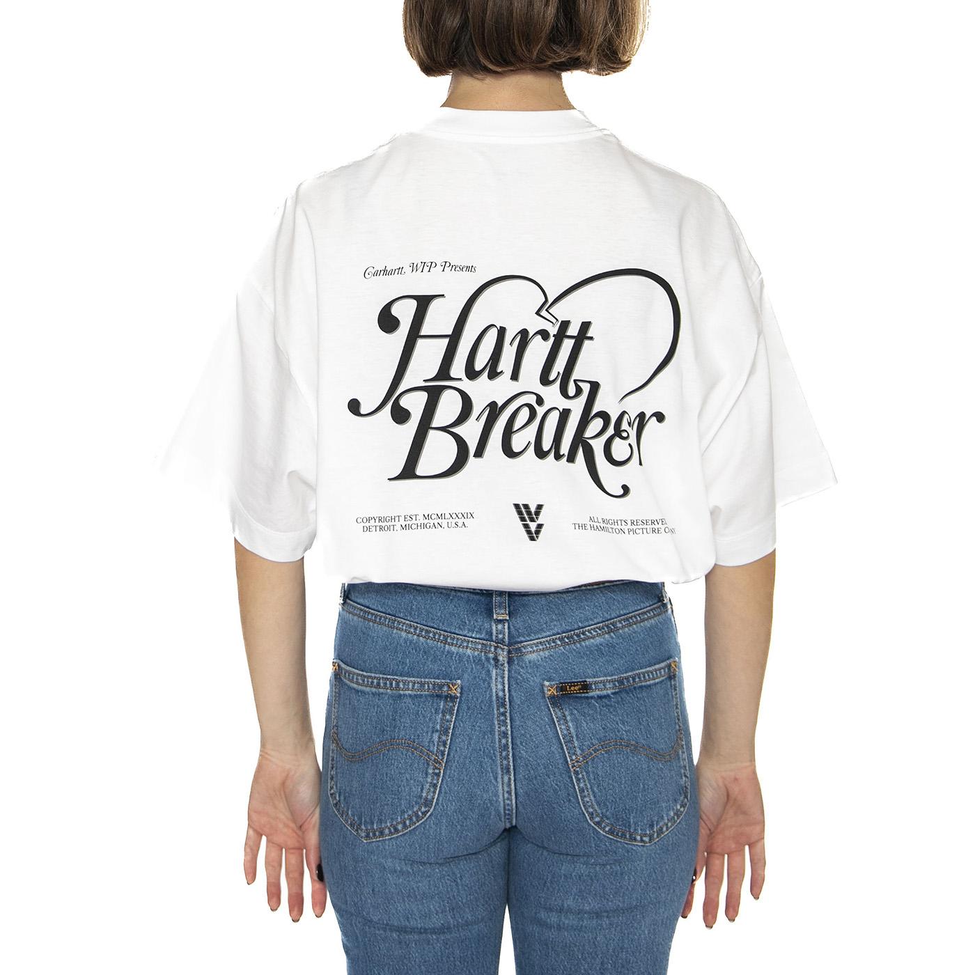 W' S/S Harttbreaker T-Shirt White - Maglietta Girocollo Donna Bianca I034399.02XX  CARHARTT WIP 
