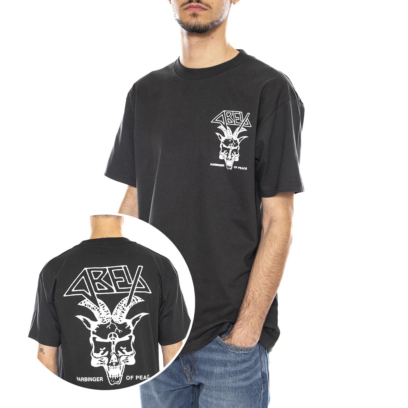 Obey Harbinger of Peace Tee -- Maglietta Girocollo Uomo Nera 165264144 VBL OBEY 