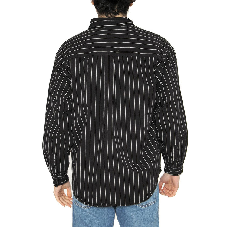 Hendry Shirt Jac Seaton Stripe, Black / Wax - Camicia Uomo Nera I034827.2MB02  CARHARTT WIP 