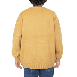 KK Retro Block Knit Crew - Maglione Girocollo Uomo Marrone KM213-015-1  KARL KANI 