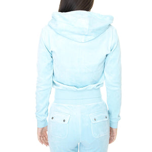Cotton Rich Robertson Hoodie Petit Four - Felpa con Cappuccio e Zip Donna Blu JUCJCCA221001-PET  JUICY COUTURE 