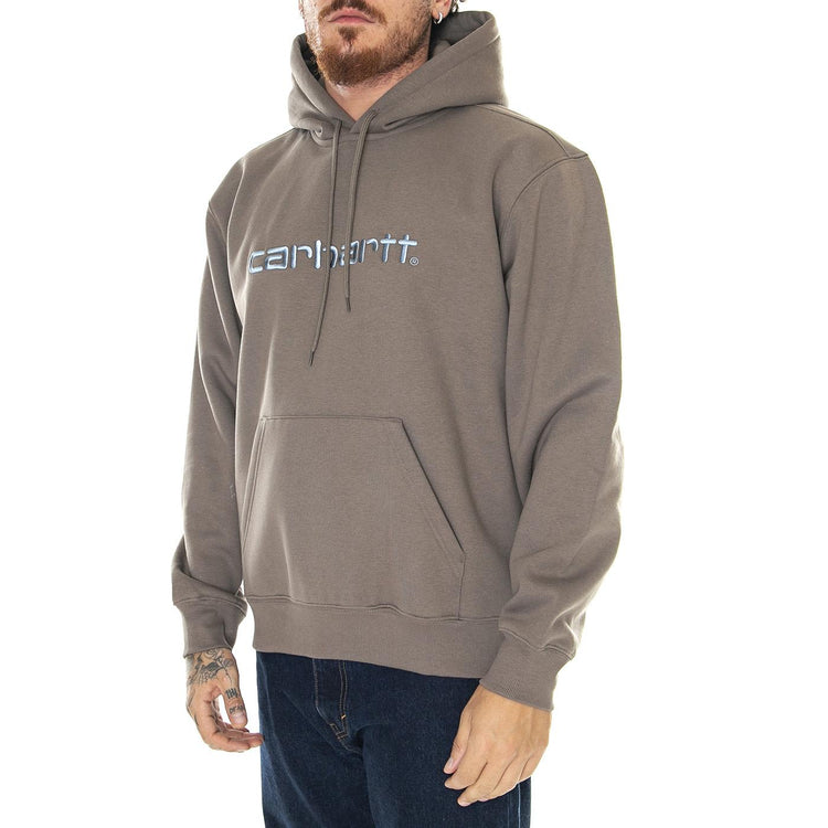 Hooded Carhartt Sweat Barista / Mirror - Felpa con Cappuccio Uomo Grigia I030547.1R8XX  CARHARTT WIP 