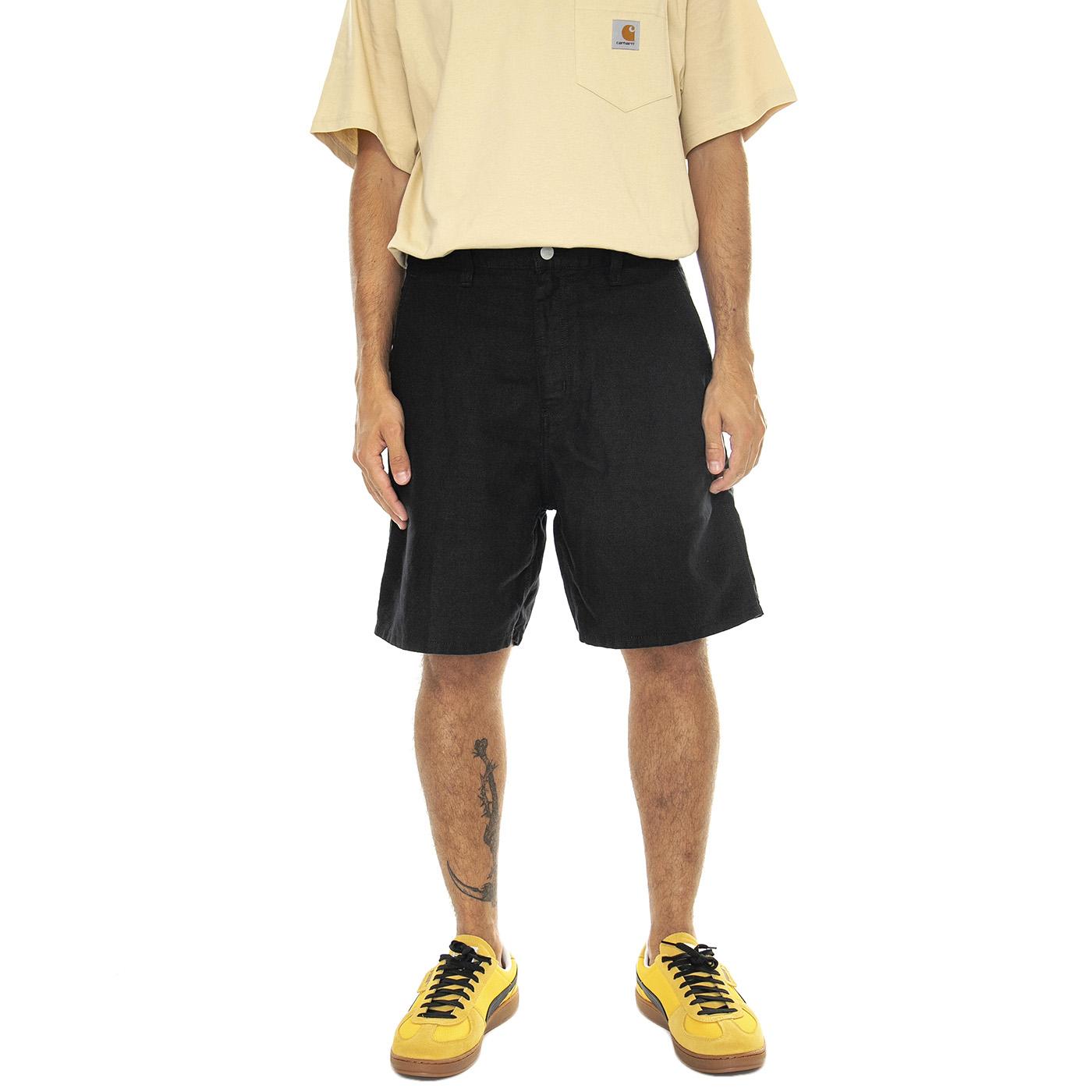 Walter Single Knee Short Black rinsed - Bermuda Uomo Neri I033583.8902  CARHARTT WIP 