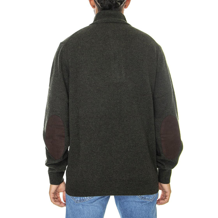 Patch Half Zip Seaweed - Maglione Collo Alto Uomo Verde FW22-MKN0585-GN73  BARBOUR 