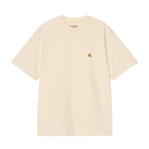 W' S/S CHASE T-SHIRT ORGANIC COTTON SINGLE JERSEY CINEREOUS / GOLD - Maglietta Girocollo Donna Beige I033045 3LQ XX CARHARTT 