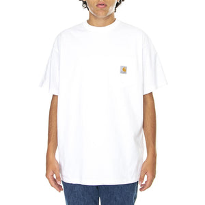 S/S Local Pocket T-Shirt White / Black - Maglietta Girocollo Uomo Bianca I030672-00AXX  CARHARTT WIP 