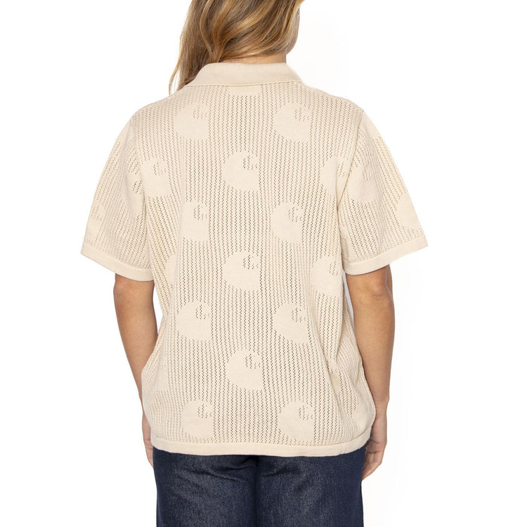 W' S/S Temple Knit Shirt Fleur De Sel - Camicia Maniche Corte Donna Beige I034541.2LPXX  CARHARTT WIP 