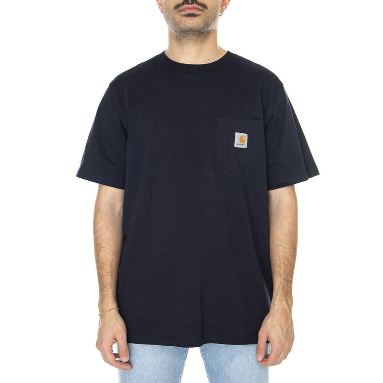 S/S Pocket T-Shirt Dark Navy - Maglietta Girocollo Uomo Blu I030434-1CXX  CARHARTT WIP 