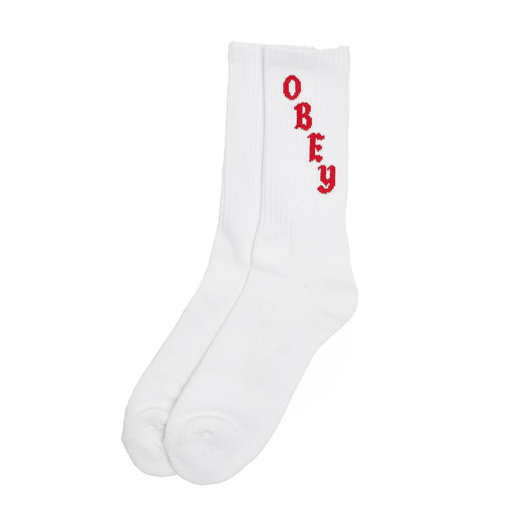 ALCOA SOCKS WHITE RED 86139_4  OBEY 