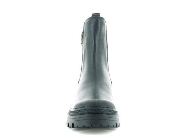 Pallabase Chelsea Leather Black / Black - Scarpe Stringate Profilo Alto Donna Nere PAS97970-001-M  PALLADIUM 