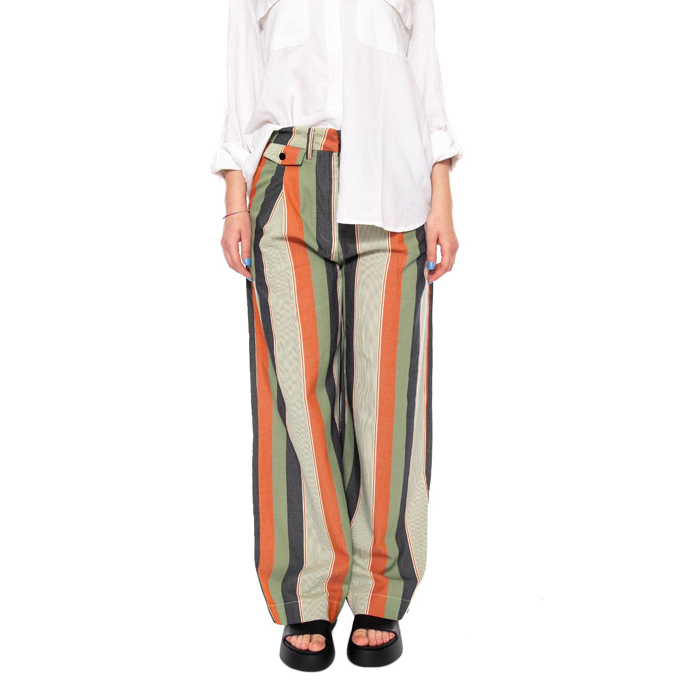 QUICK STRIPES PAT PANTS MULTI COLOR - Pantaloni Larghi Donna Multicolore WPT00256 ECR THINKING MU 
