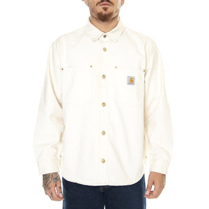 M' Derby Shirt Jac Natural / Rinsed - Giacca Uomo Bianca I032111.0502  CARHARTT WIP 