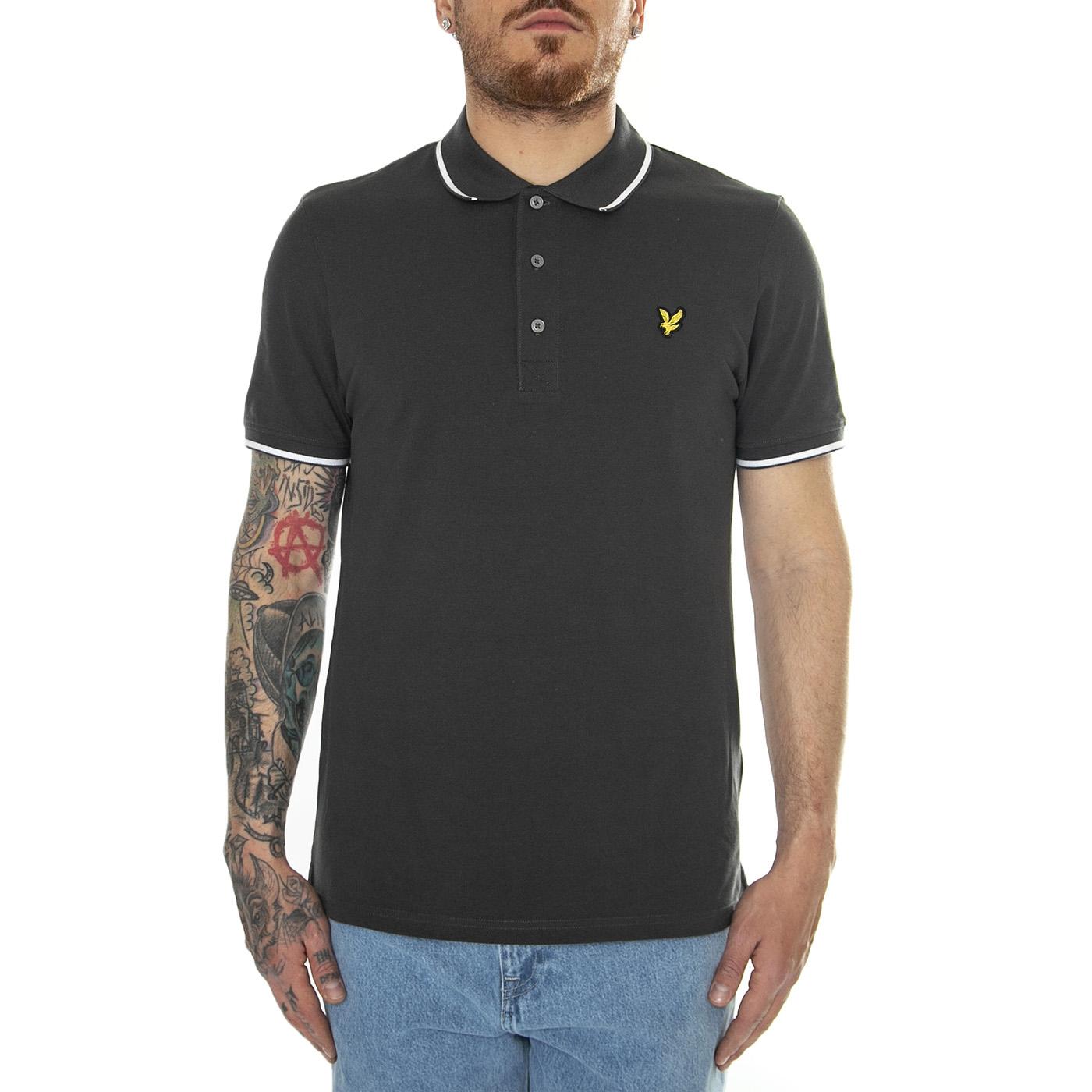 Tipped Polo Shirt Gun Metal / White - Polo Uomo Grigia SP1524VOG-X168  LYLE & SCOTT 