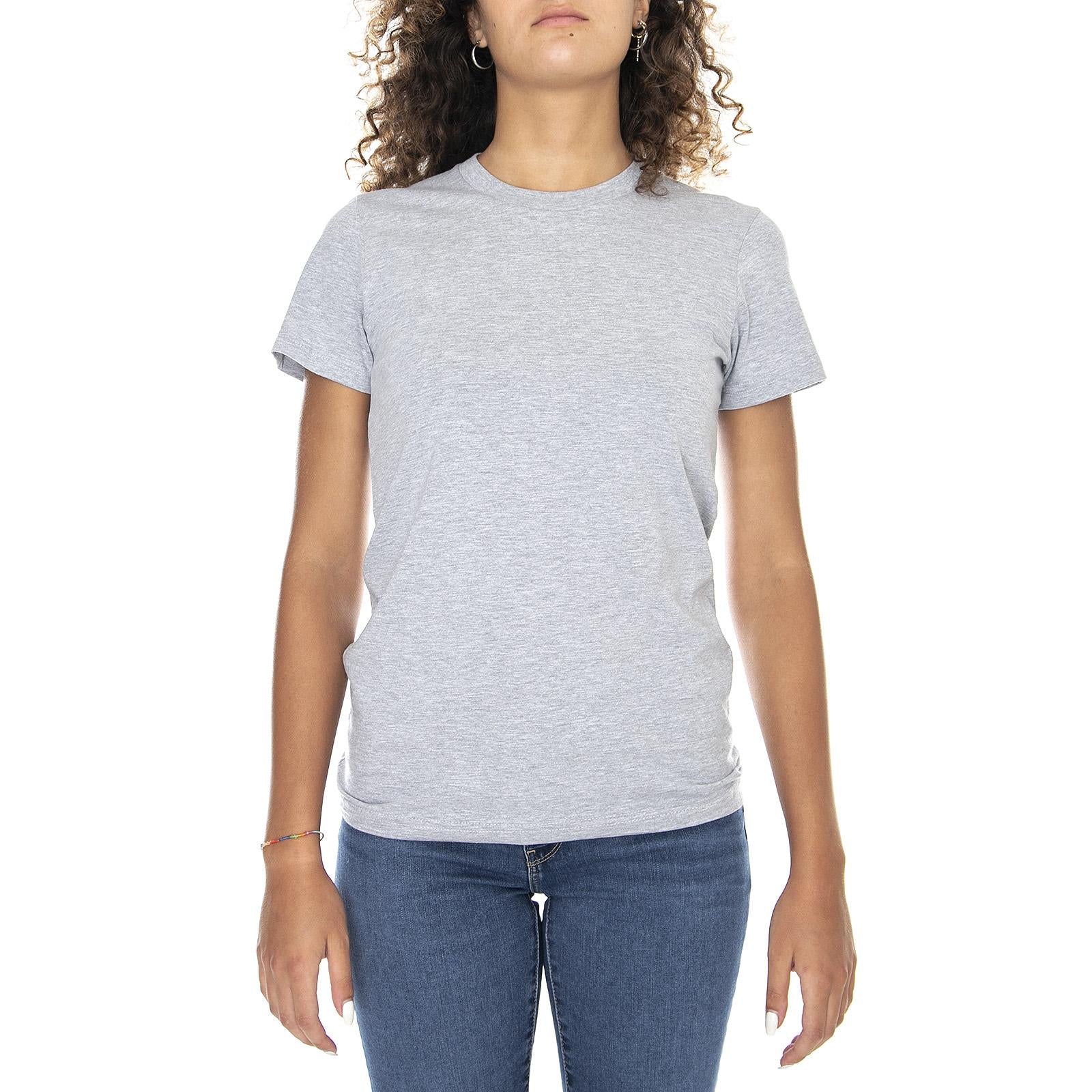 Wm Fine Jersey Crew Neck Tee - Asphalt Grey - Maglietta Girocollo Donna Grigia S LAC21002-HEATH  LOS ANGELES APPAREL 