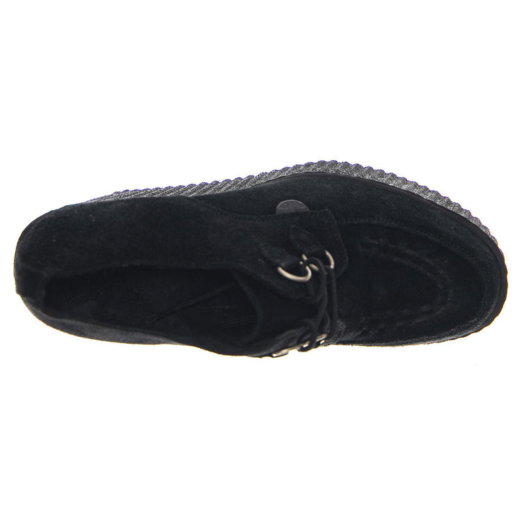 Wedge Wulfurn Black Suede - Scarpe Stringate Profilo Alto Donna Nere 11867  UNDERGROUND 