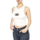 OVAL LOGO TANK EGRET - Weiße Damen Tank Top VANS