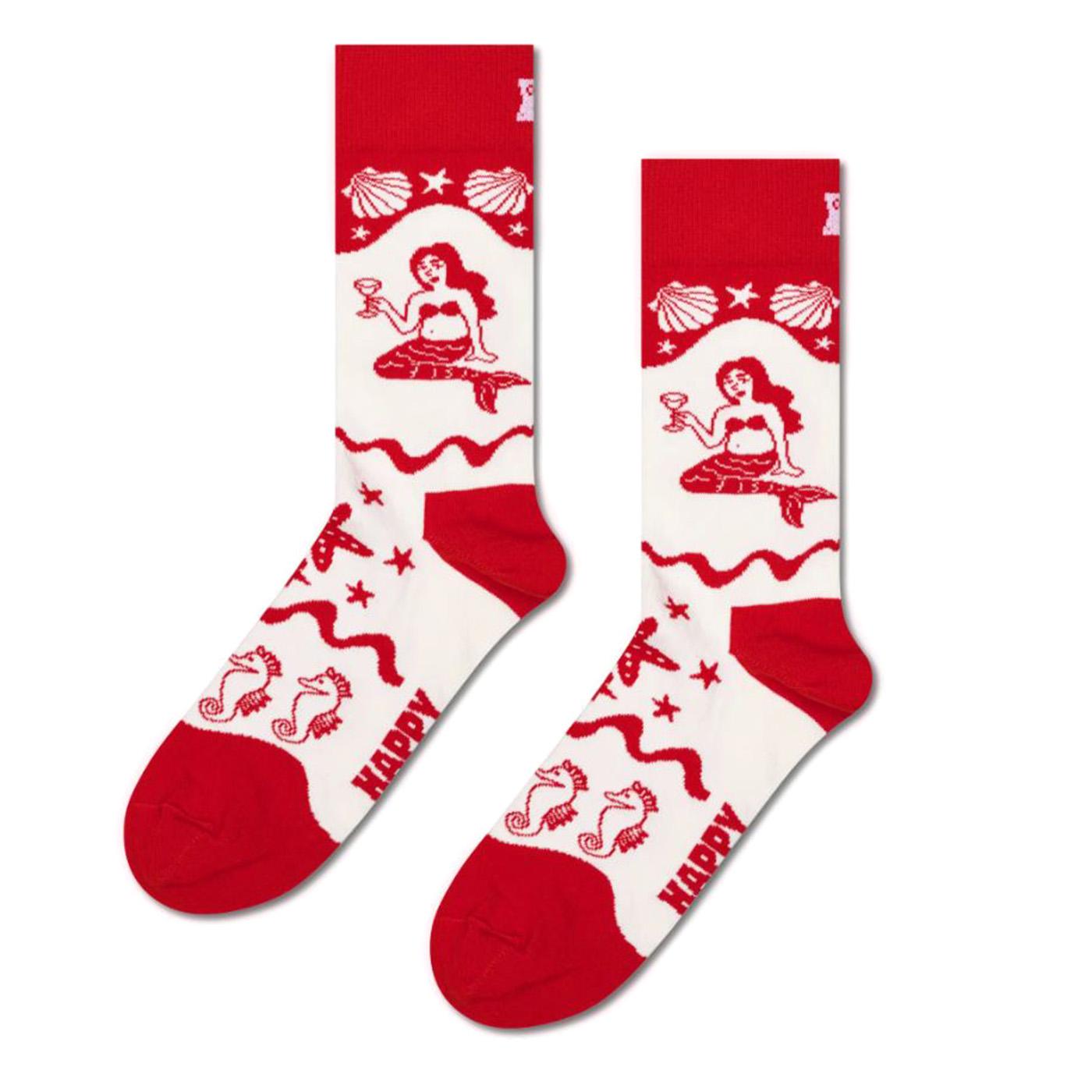 Happy Socks Mermaid Sock - Calzini Multicolore P002596-RED  HAPPY SOCKS 