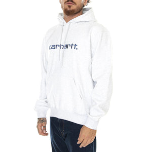 Hooded Carhartt Sweat Ash Heather / Liberty - Felpa con Cappuccio Uomo Grigia I030547.1R7XX  CARHARTT WIP 