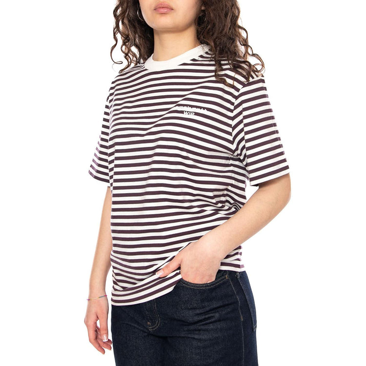 W' S/S Ezra T-Shirt Ezra Stripe, Cozy Purple - Maglietta Girocollo Donna Multicolore I036343 3KTXX CARHARTT WIP 
