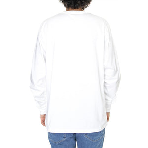 L/S Base T-Shirt White / Black - Maglietta Girocollo Maniche Lunghe Uomo Bianca I026265-00AXX . CARHARTT WIP 