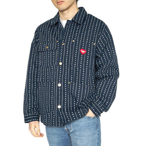 Drewe Chore Coat Heart C Pinstripe, Ink / Natural - Giacca Uomo Blu I034823.2RU02  CARHARTT WIP 