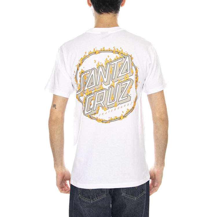 Burnt Opus OVRSZD -- Maglietta Uomo Bianca SCA-TEE-12909 White SANTA CRUZ 