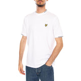FINE TIPPED T-SHIRT WHITE / EVERGLADE - Herren-Crewneck-T-Shirt in Weiß Herren LYLE & SCOTT