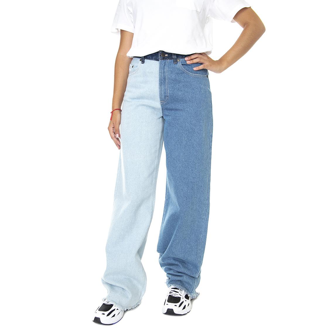 Og Block Denim Wide Leg Pants Blue - Pantaloni Denim Jeans Donna Blu KRCKW213-050-1  KARL KANI 