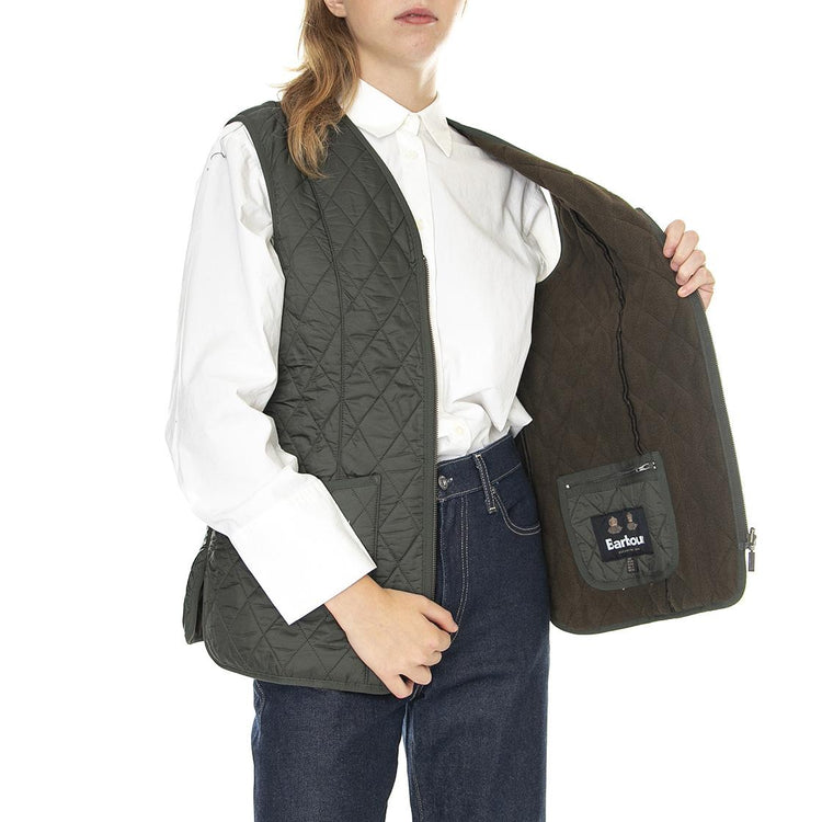 Lady Fleece Betty Dark Olive - Giacca Smanicata Invernale Donna Marrone FW22-LLI0003-OL71  BARBOUR 