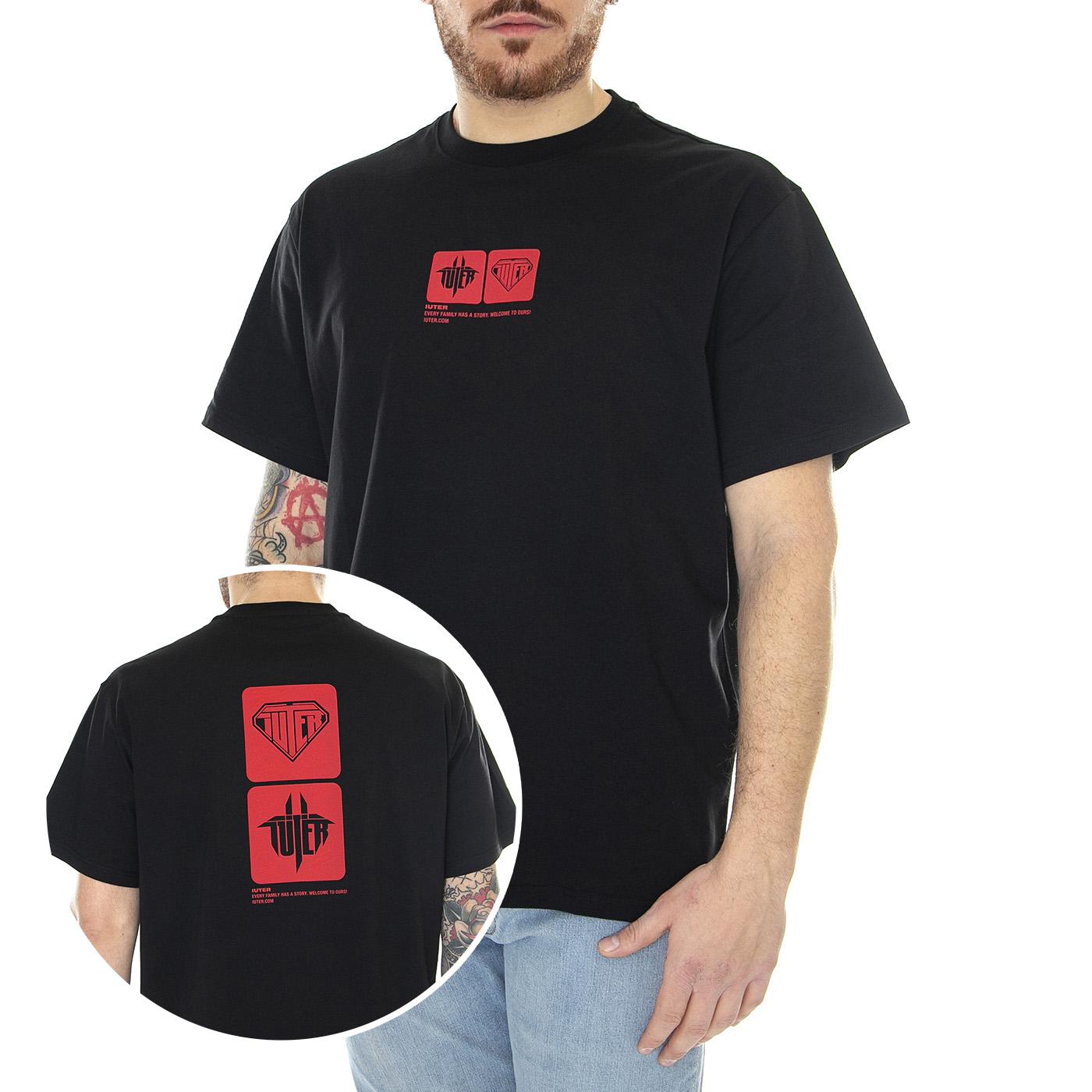 Tab Tee Black - Maglietta Girocollo Uomo Nera 23SITS09-BLACK  IUTER 