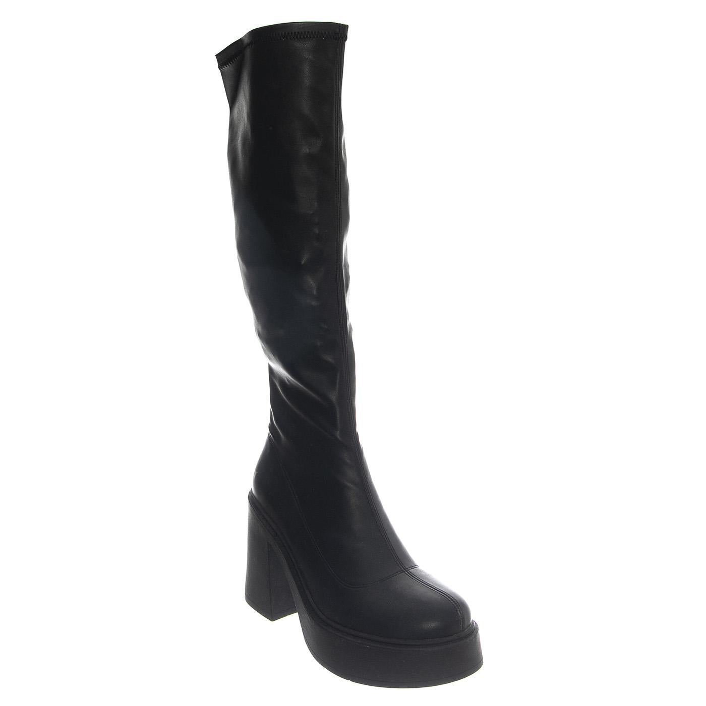 GOODBYE BLACK DRESS STRETCH PU - Stivali Alti Donna Neri WSSGOODBYE-BLK . WINDSOR SMITH 