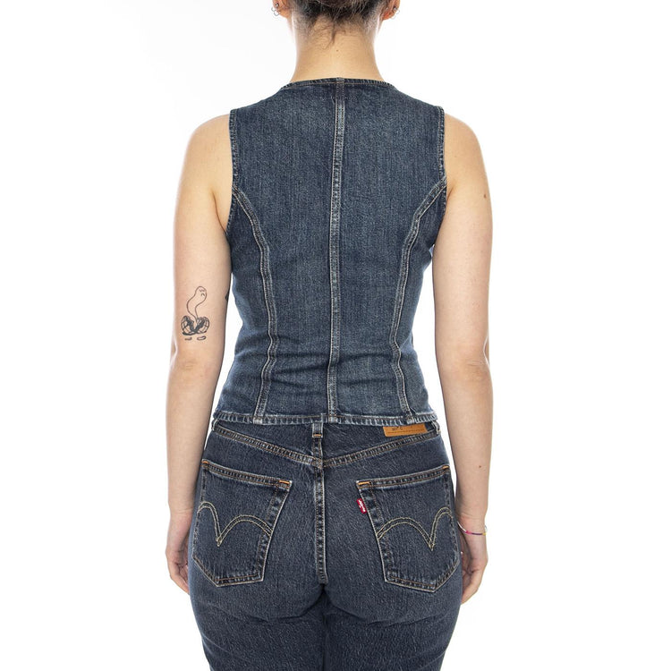 SCULPTED TOP DENIM - Top Denim Jeans Donna Blu 005O30001  LEVIS 