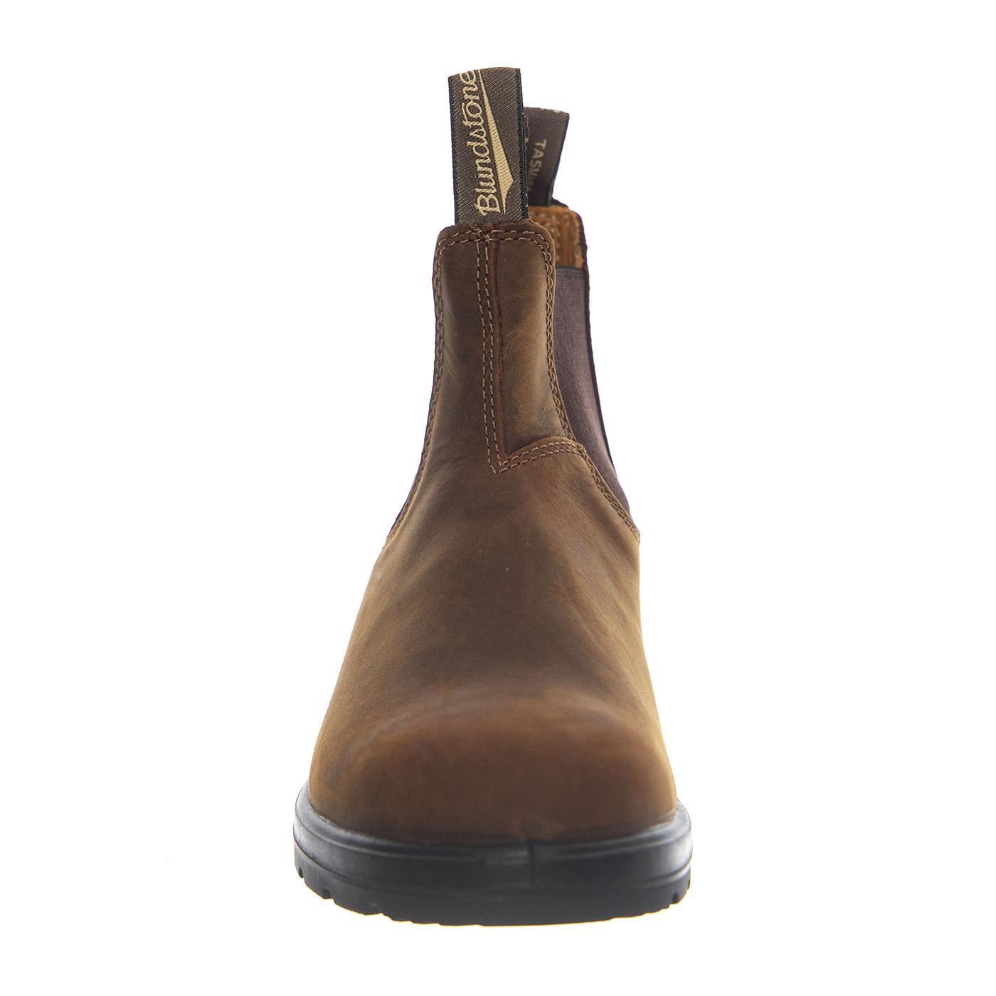 585 Chelsea Boot Waxed Nubuk Leather Teak - Stivali Unisex Marroni 252 2544 BLUNDSTONE 