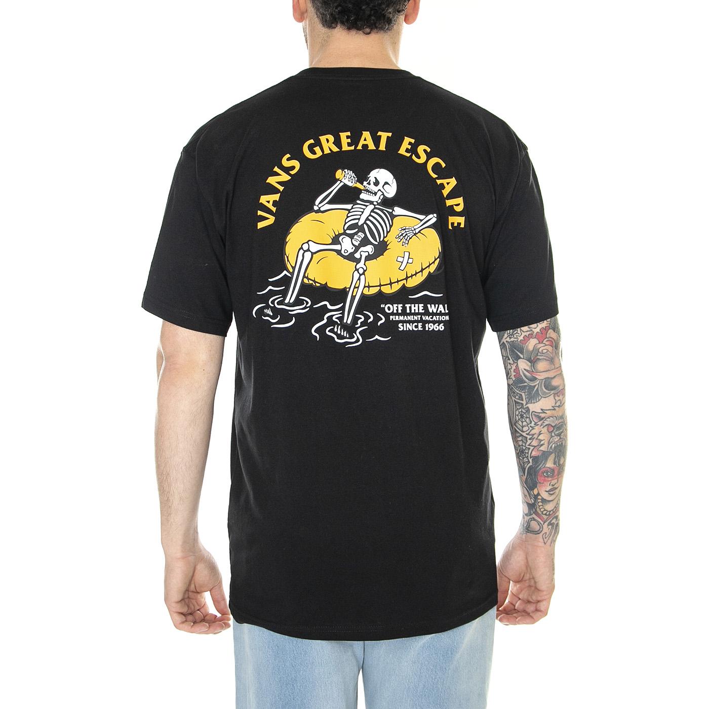 Permanent Vacation SS Tee Black - Maglietta Girocollo Uomo Nera VN0006CFBLK1  VANS 