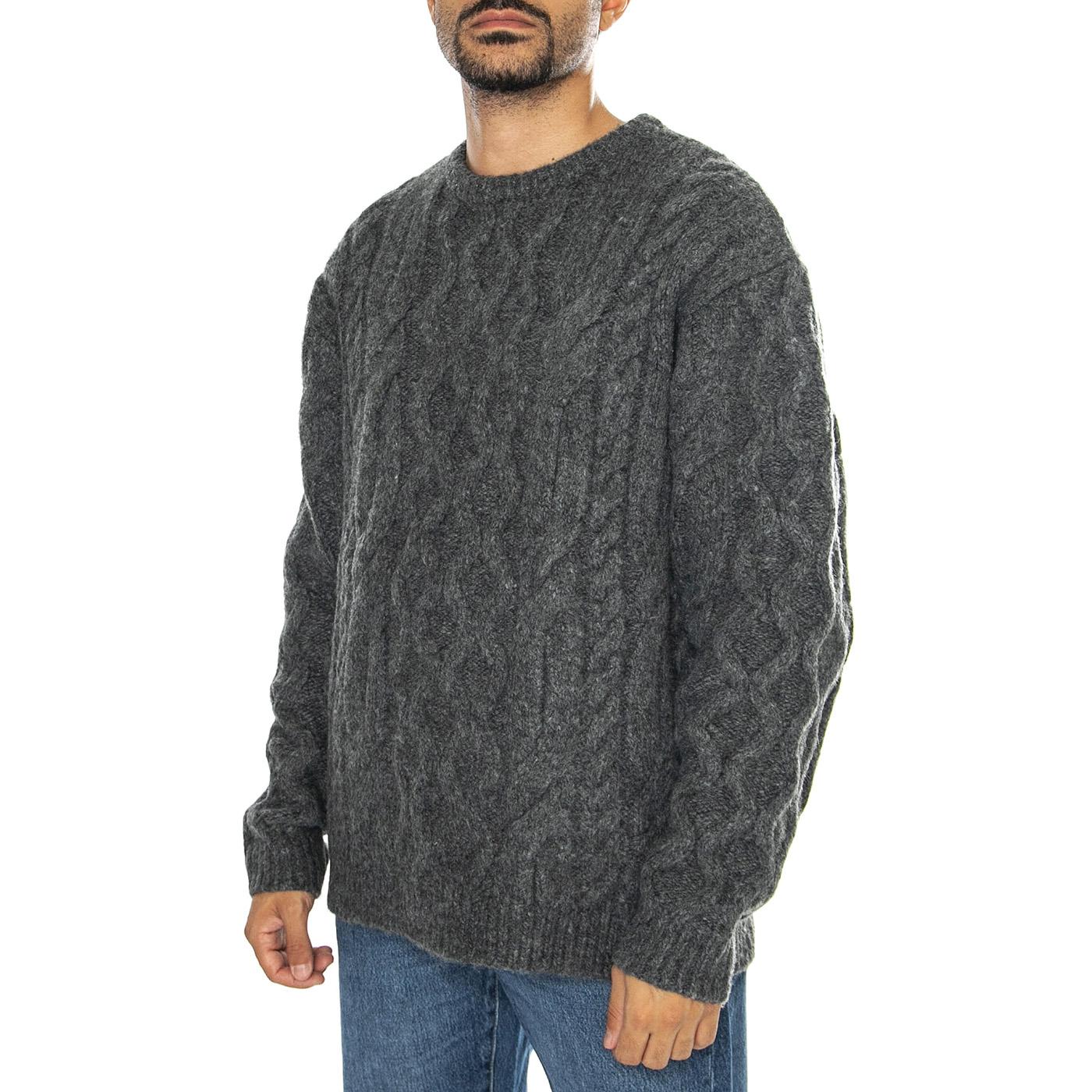 Battery Crewneck Sweater Parkside Cable Grey - Maglione Girocollo Uomo Grigio A0708-0017  LEVIS 