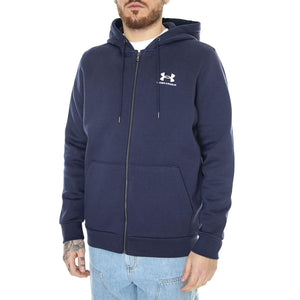 UA Essential Fleece Fz Hood Blue - Felpa con Cappuccio e Zip Uomo Blu 77-1373881-410  UNDER ARMOUR 