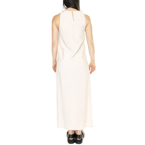 Vestido Largo Satinado Tirantes Blanco - Abito Donna Bianco 41W/11226 . WILD PONY 